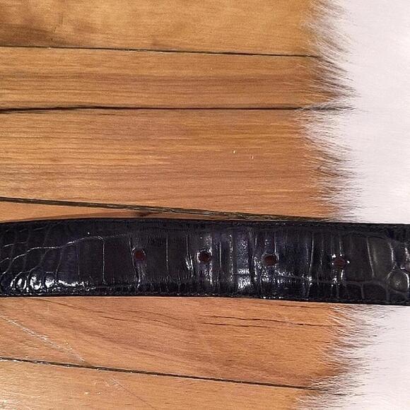 Polo by Ralph Lauren Black Crocodile Leather Belt. Size 34. Good Condition - Picture 8 of 9